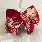 BURGUNDY FLORAL BIG BOW