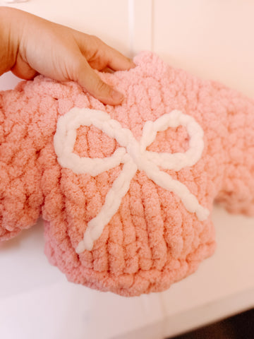 READY TO SHIP Infant Chunky Bow Knit