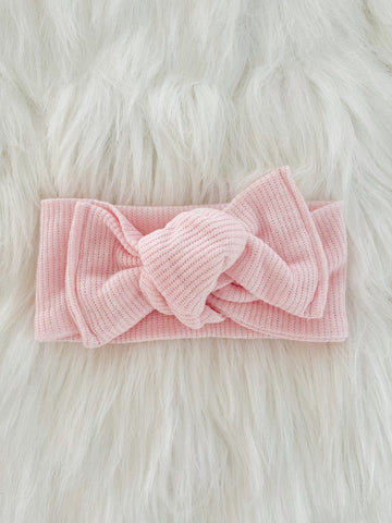 Pink Soft Knit Knot Bow