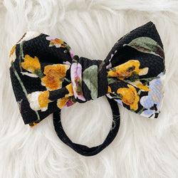 Midnight Floral Bow