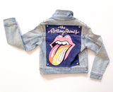 Rolling Stones distressed faded Denim Jacket - Small
