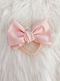 Pink Faux Leather Bow