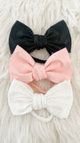 Pink Faux Leather Bow